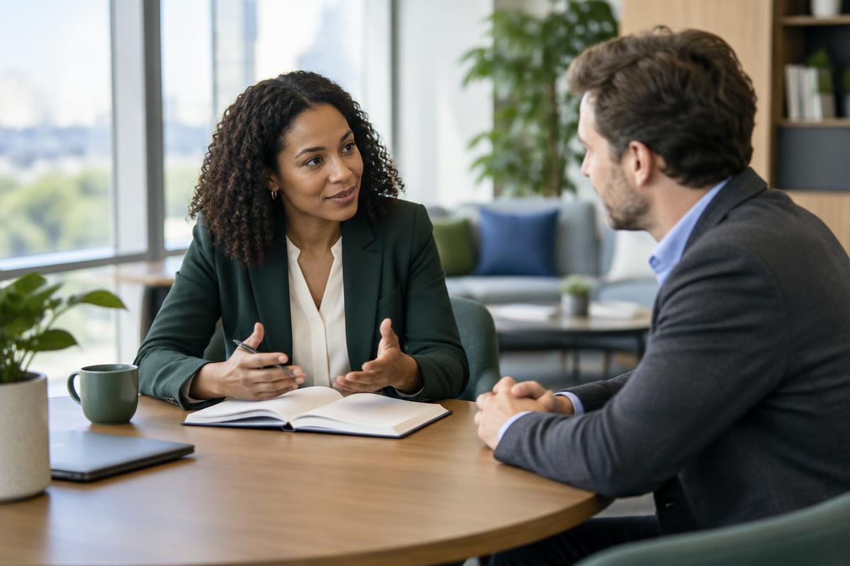 A professional career development conversation